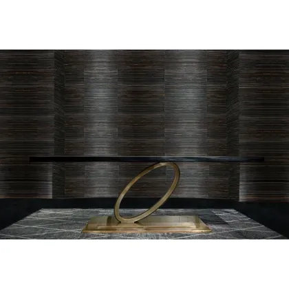 Zdjęcie Designerski, Nietypowy Stół Dębowy Wykańczany Oksydowanym Mosiądzem - Bamax