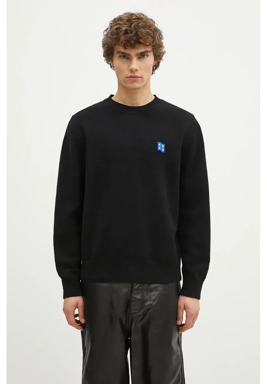 obrazek 1 Ader Error sweter wełniany męski kolor czarny  BMSGFYKT0101BK