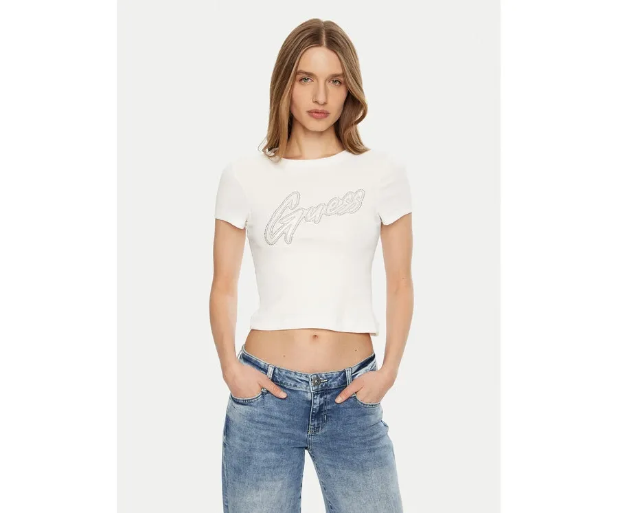 obrazek 1 Guess T-Shirt W5RI68 KA0H1 Biały Regular Fit