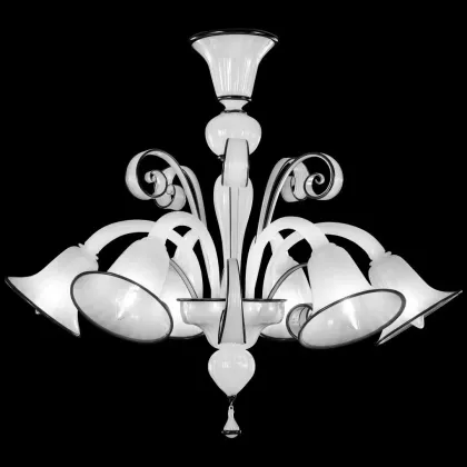Zdjęcie Włoski szklany żyrandol - szkło murano do salonu