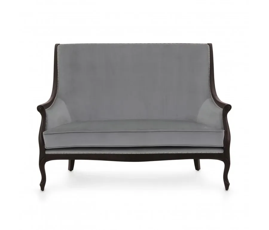 obrazek 2 Szara elegancka sofa 2-osobowa w stylu klasycznym - Sevensedie