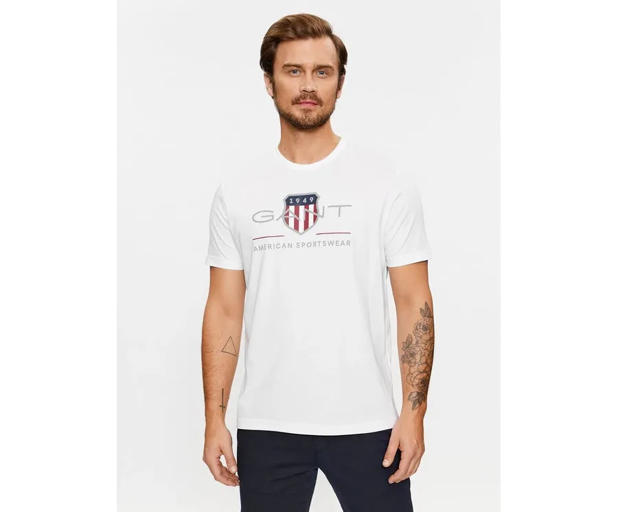 obrazek 1 Gant T-Shirt Reg Archive Shield Ss 2003199 Biały Regular Fit