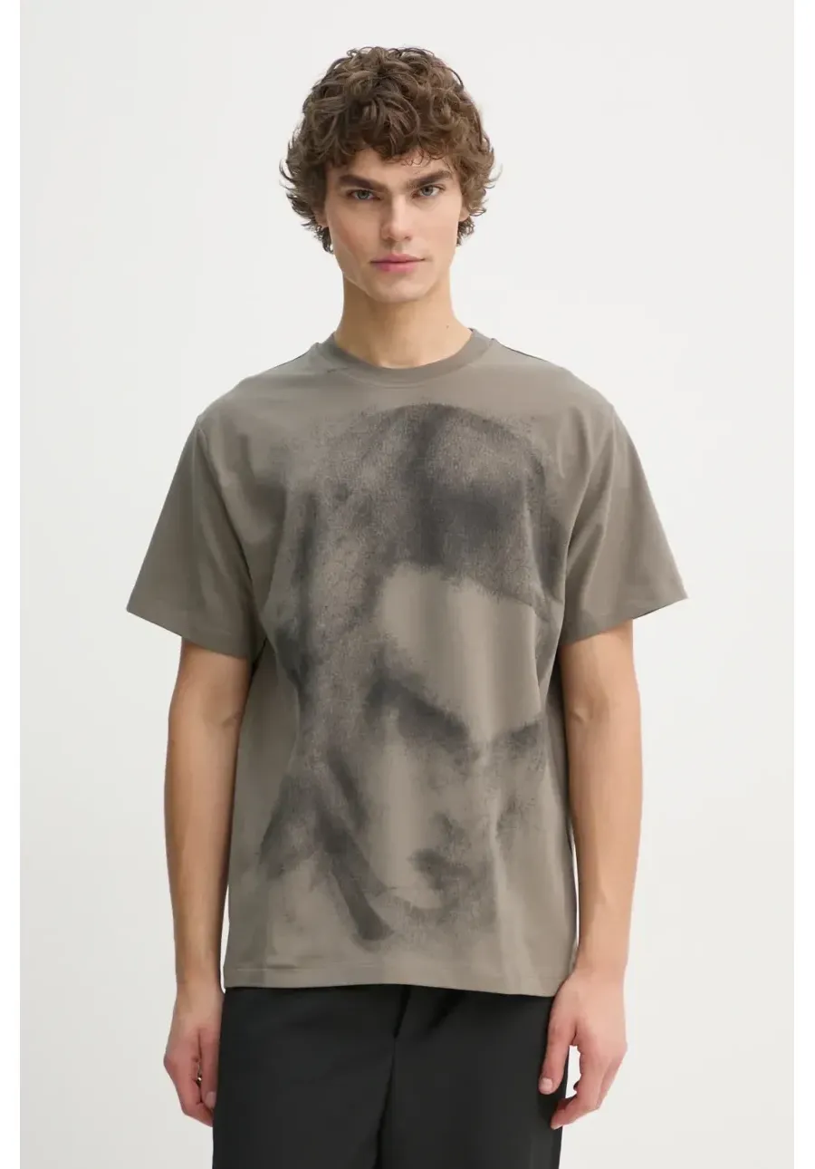obrazek 1 Heliot Emil t-shirt męski kolor szary z nadrukiem AW24.M.09.128.DG23