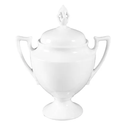 Zdjęcie Wyjątkowa biała porcelanowa cukiernica o klasycznym kształcie - Tettau