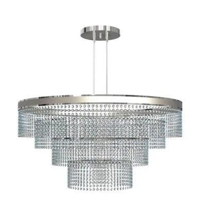 Zdjęcie Gustowny okrągły żyrandol z solidnych materiałów