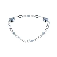 Picture Exquisite bracelet with twisted charms and cubic zirconia beads