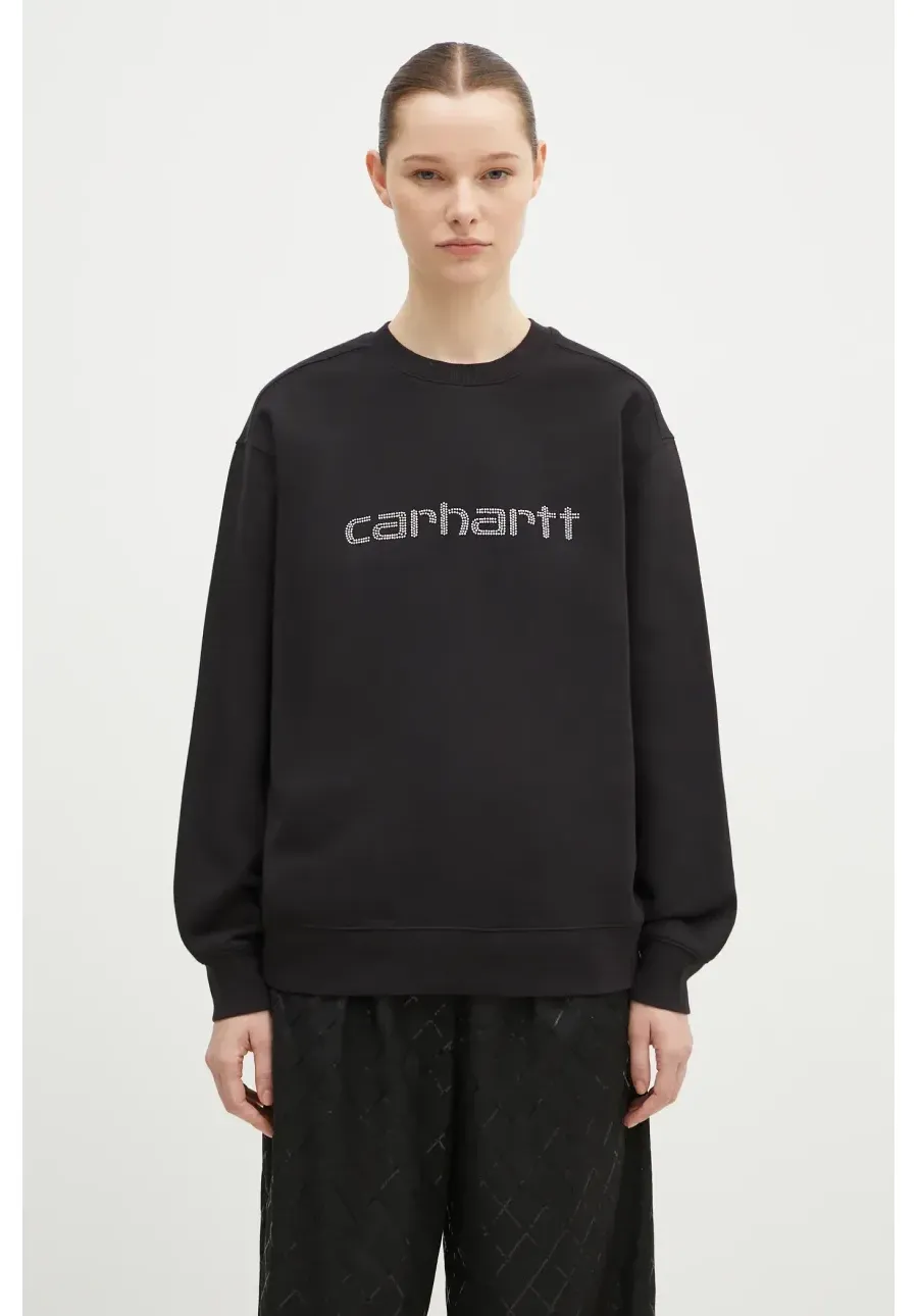 obrazek 1 Carhartt WIP bluza Rivet Script Sweat damska kolor czarny z aplikacją I034420.0M4XX