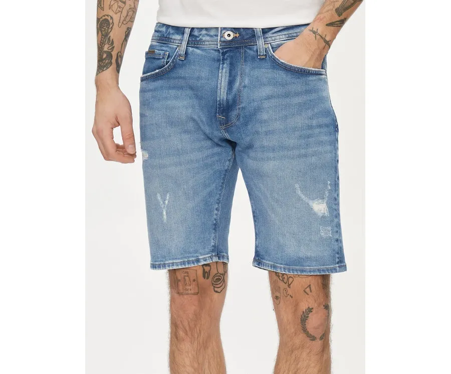 obrazek 1 Pepe Jeans Szorty jeansowe Taper Short PM801084RH7 Niebieski Regular Fit