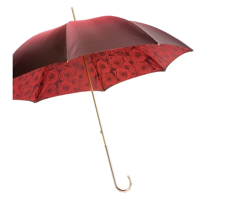 obrazek 9 Piękny czerwony parasol damski zdobiony czerwonymi różami - Pasotti