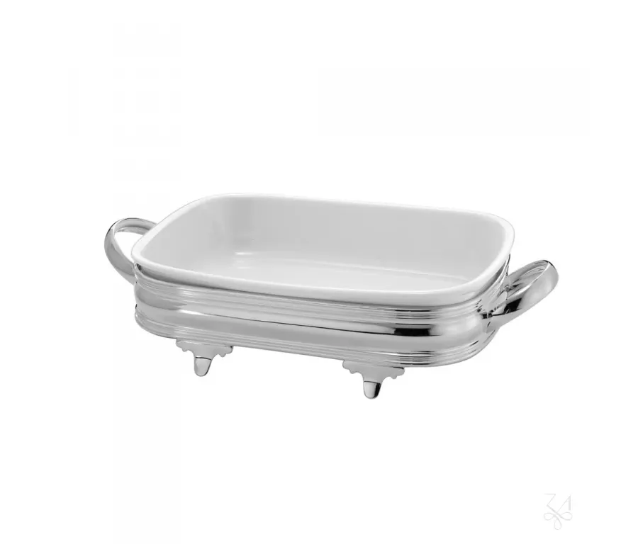 picture 1 Rectangular silver-plated baking plate holder Bombato - Zaramella Argenti