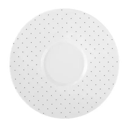 Zdjęcie Wyjątkowy porcelanowy duży spodek 17,5 cm z geometrycznym zdobieniem - Seltmann Weiden