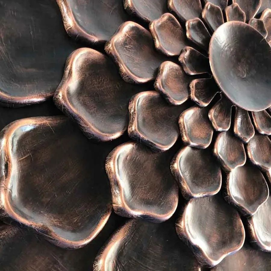 obrazek 3 Inspirowana naturą mosiężna sztuka ścienna do wnętrz domowych