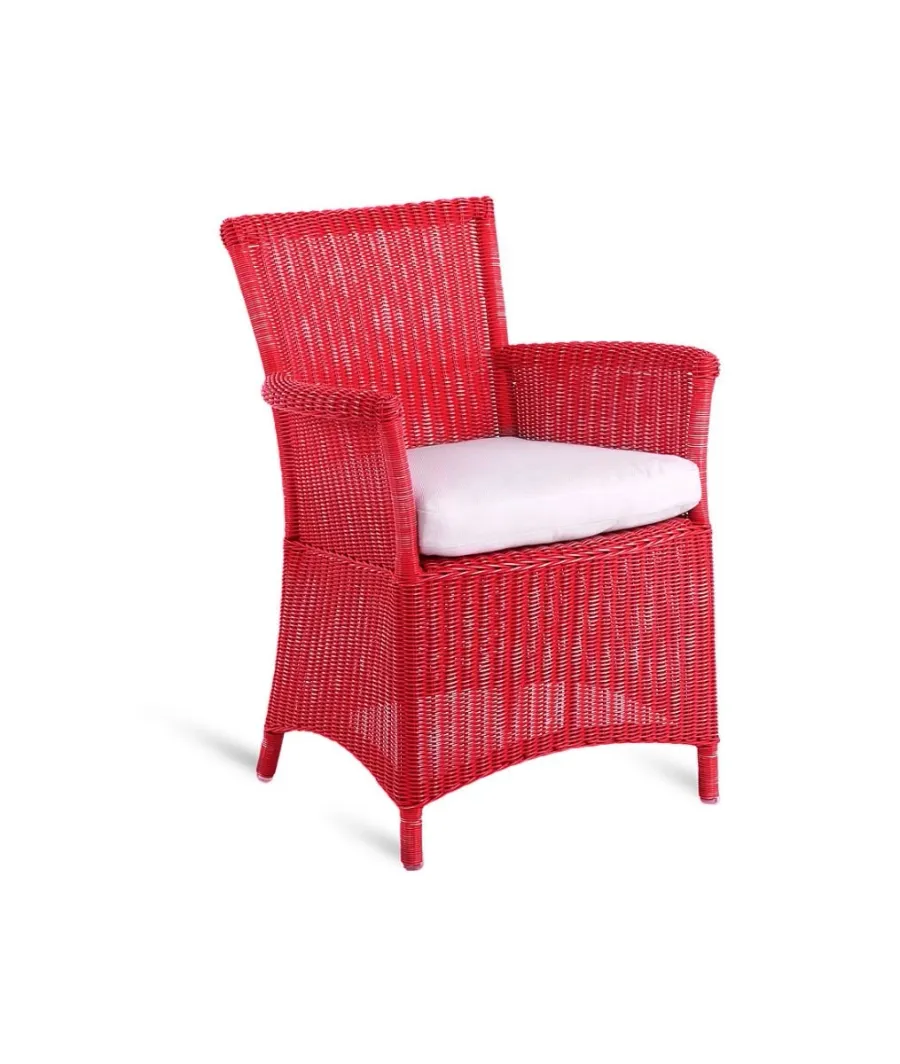 obrazek 1 Stylowy fotel Capri w kolorze czerwonym bez poduszki do ogrodu
