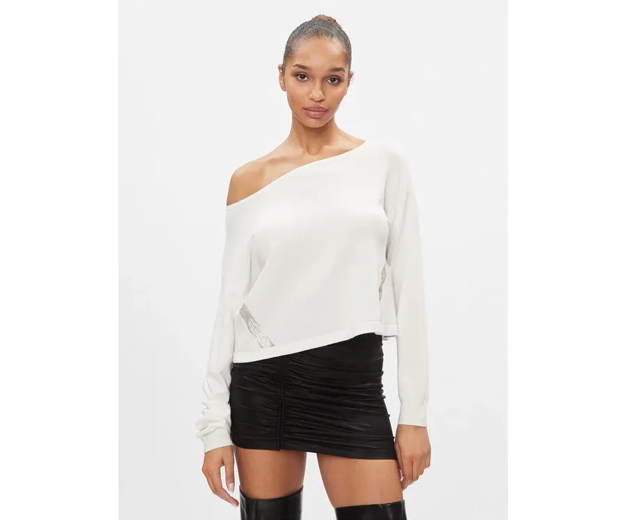 obrazek 1 Liu Jo Sport Sweter TA4159 MS49I Écru Cropped Fit