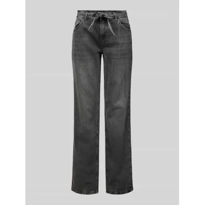 Zdjęcie Jeansy o kroju slim fit z czystej bawełny z wiązanym paskiem model ‘BREE’