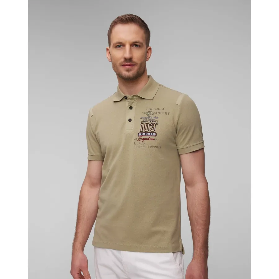 obrazek 1 Zielone Polo Męskie Aeronautica Militare