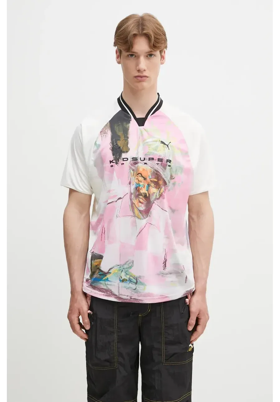 obrazek 1 Puma t-shirt PUMA x KIDSUPER Graphic Jersey męski kolor biały wzorzysty 629512