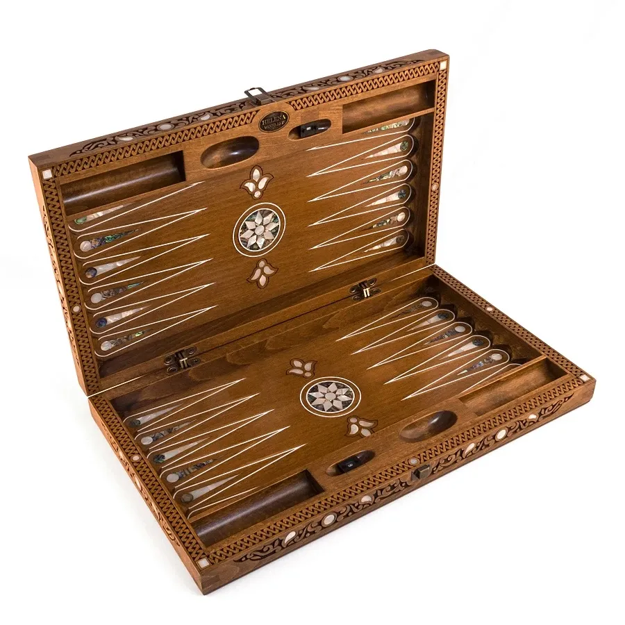 obrazek 4 Ekskluzywny ręcznie wykonany drewniany zestaw do Backgammon - Helena Woodart