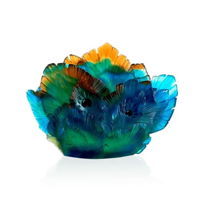 Zdjęcie Ekskluzywny wazon inspirowany piórami pawia – firma Daum