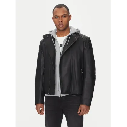 Zdjęcie HUGO Kurtka skórzana Ludok 50530780 Czarny Regular Fit