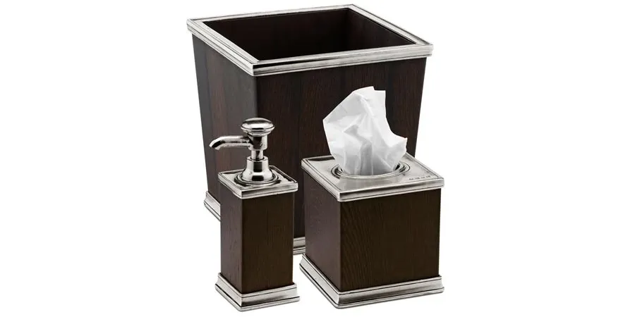 obrazek 2 Designerski dozownik na mydło z pewteru i drewna wenge