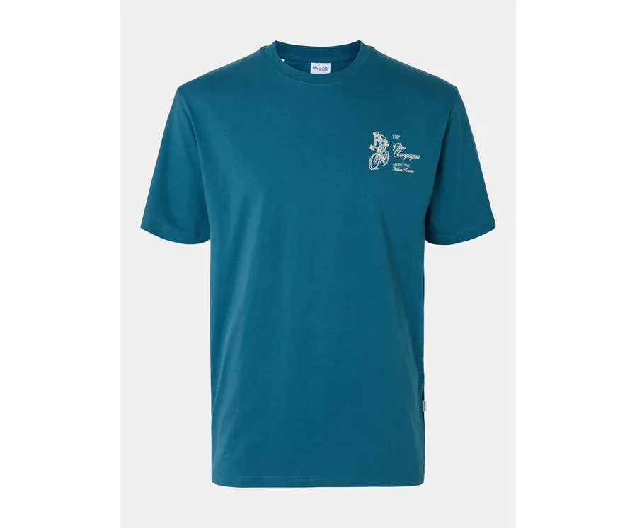 obrazek 1 Selected Homme T-Shirt Slhrelaxaries 16094014 Turkusowy Relaxed Fit