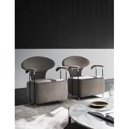 Zdjęcie Stylowy fotel z nowoczesnej kolekcji skórzanych foteli – Mascheroni
