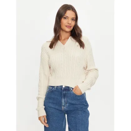 Zdjęcie Tommy Jeans Sweter Rugby DW0DW18680 Beżowy Regular Fit