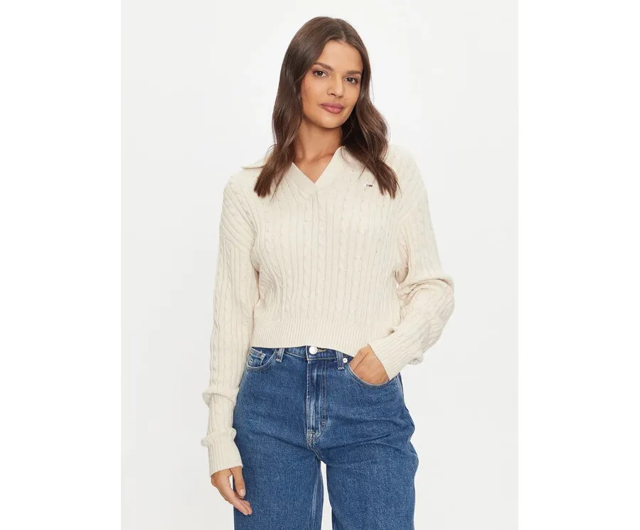 obrazek 1 Tommy Jeans Sweter Rugby DW0DW18680 Beżowy Regular Fit