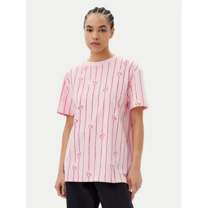 Zdjęcie Karl Kani T-Shirt Signature Heart Pinstripe Os 61300127 Różowy Regular Fit