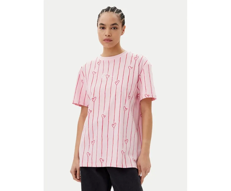obrazek 1 Karl Kani T-Shirt Signature Heart Pinstripe Os 61300127 Różowy Regular Fit