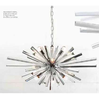 Zdjęcie Owalny żyrandol z przezroczystymi trójścianami ze szkła Murano - Il Paralume Marina