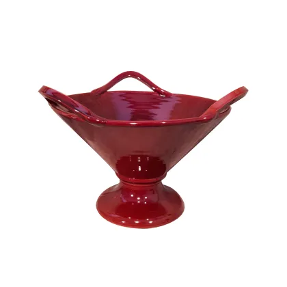 Picture Italian ceramic plate with three Greek-style handles