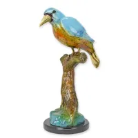 Picture Stylish bronze sculpture of a kingfisher sitting on a branch