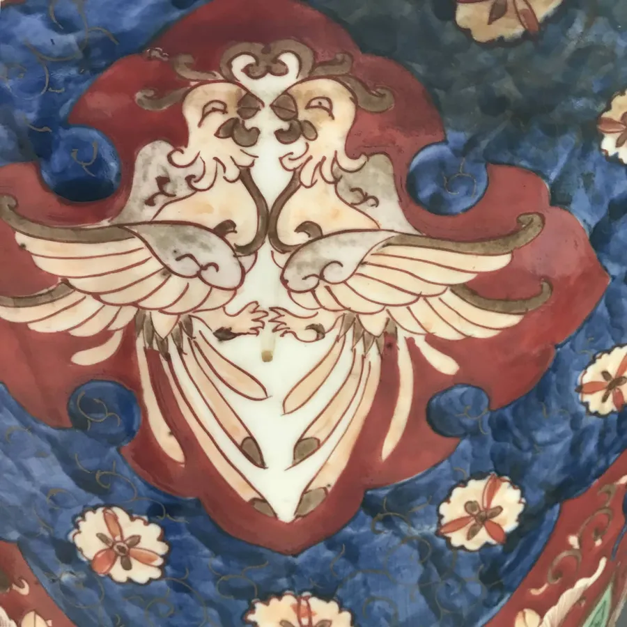 obrazek 5 Para dużych wazonów Imari z porcelany XIX wiek