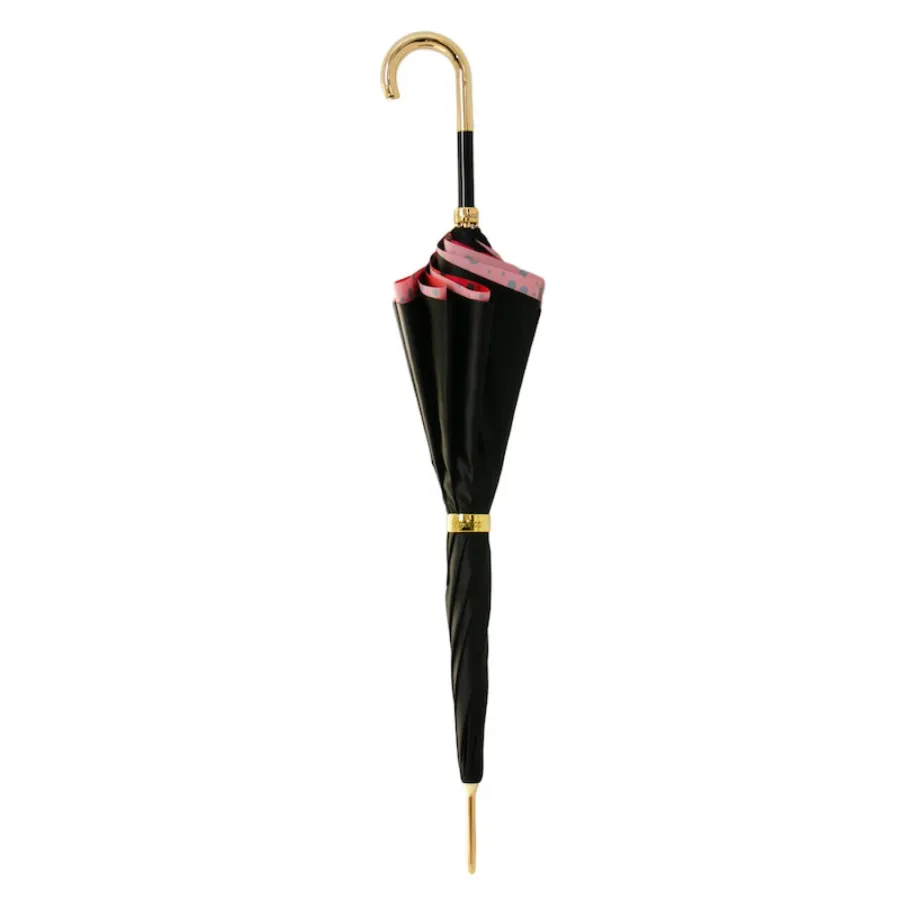 obrazek 2 Klasyczny parasol damski w kolorze czarno-czerwonym – Pasotti