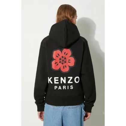 Zdjęcie Kenzo bluza Boke Placed damska kolor czarny z kapturem z aplikacją FE62SW1624MT.99J