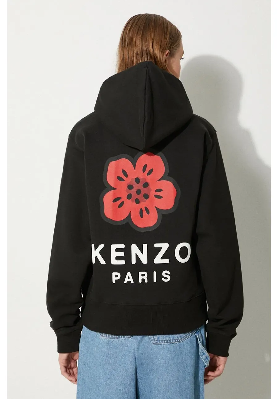 obrazek 1 Kenzo bluza Boke Placed damska kolor czarny z kapturem z aplikacją FE62SW1624MT.99J