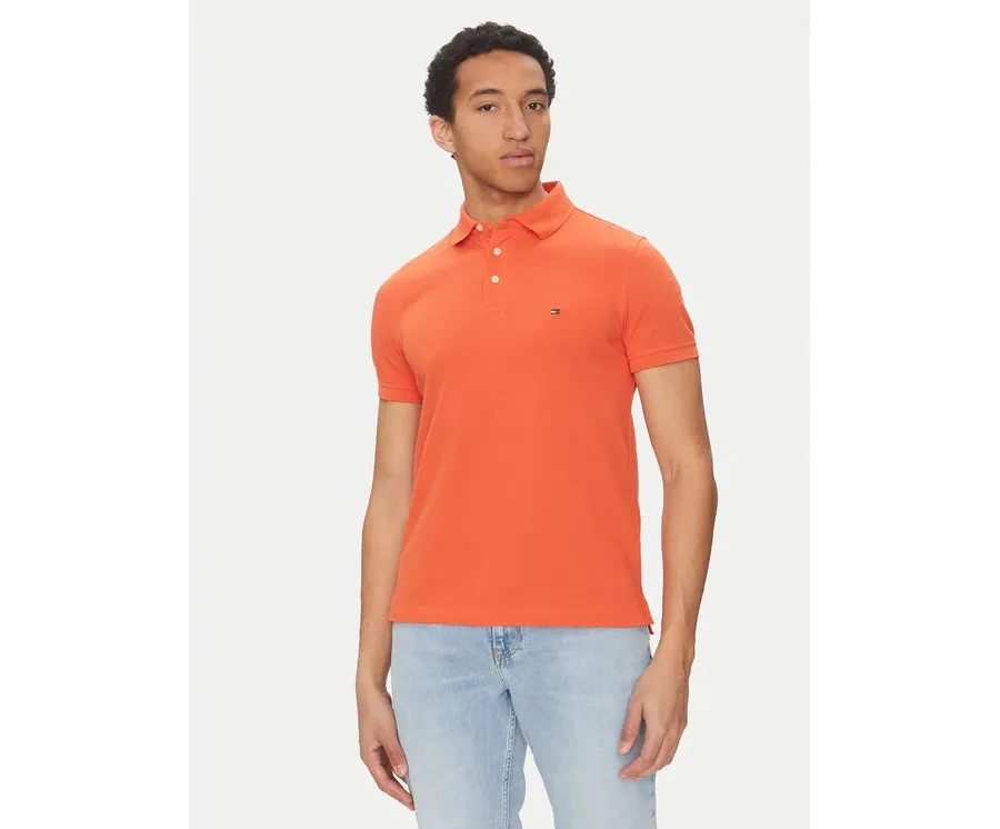 obrazek 1 Tommy Hilfiger Polo 1985 MW0MW17771 Pomarańczowy Slim Fit