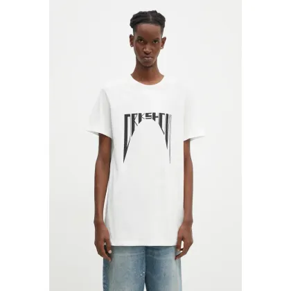 Zdjęcie Rick Owens t-shirt bawełniany Level T męski kolor biały z nadrukiem DU02D2250.RNEP4