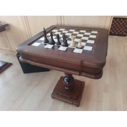 Zdjęcie Fantastyczny stół szachowy z figurami i backgammonem - 58x58x68 cm
