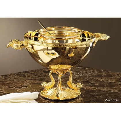 Zdjęcie Pojemnik na kawior z pozłacanego brązu