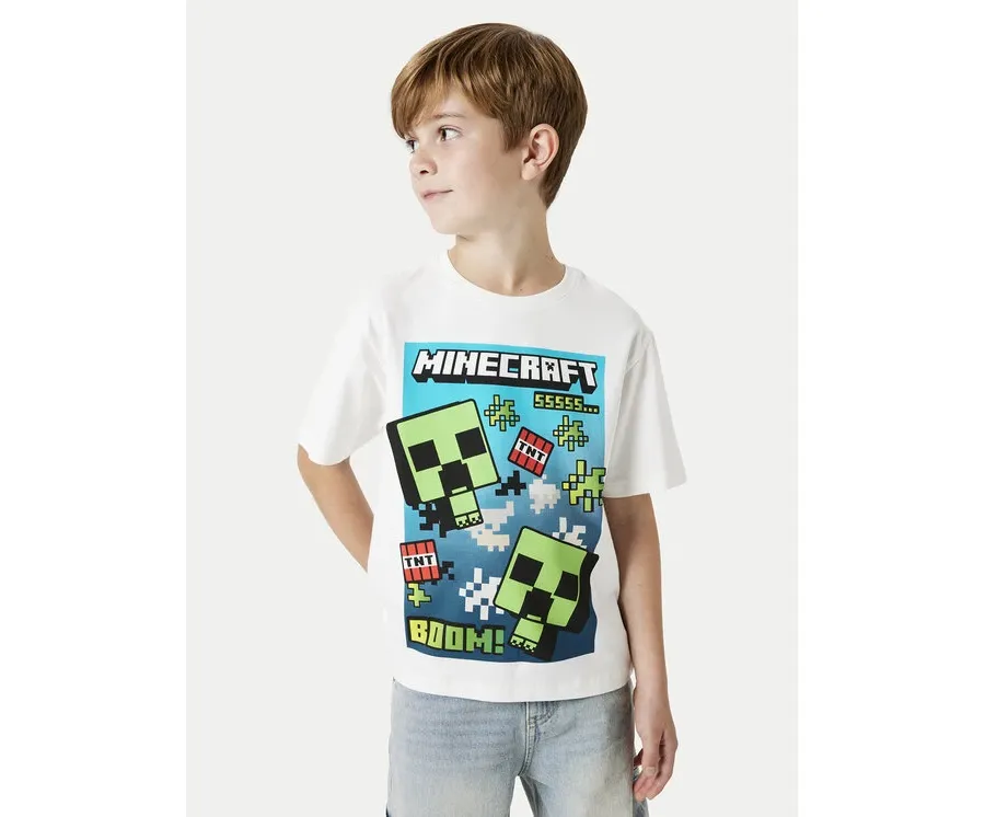 obrazek 1 NAME IT T-Shirt Minecraft 13240871 Biały Standard Fit