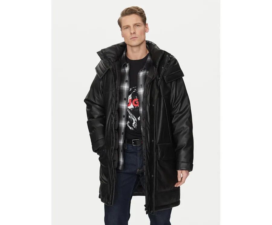 obrazek 1 HUGO Kurtka z imitacji skóry Misian2441 50522494 Czarny Relaxed Fit
