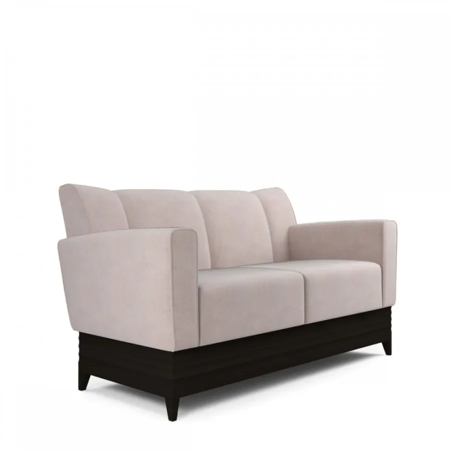 obrazek 2 Dwuosobowa sofa z drewnianą podstawą pokrytą skórą H.77xL.141xP.72 cm
