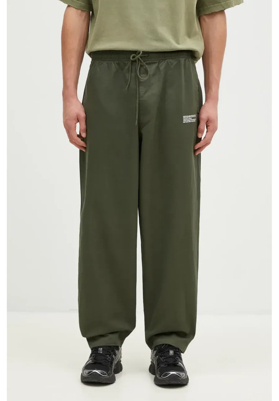 obrazek 1 NEIGHBORHOOD spodnie bawełniane Easy Pants kolor zielony proste 242TSNH.PTM02