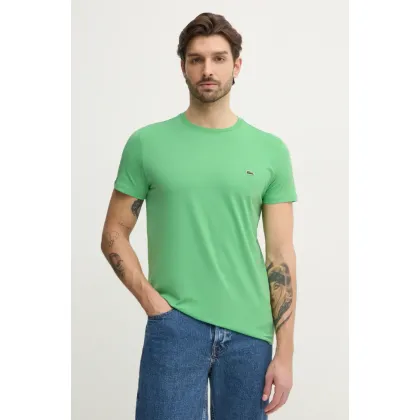Zdjęcie Lacoste t-shirt bawełniany męski kolor zielony gładki TH6709