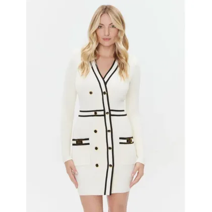 Zdjęcie Elisabetta Franchi Sukienka dzianinowa AM-02S-36E2-V520 Écru Slim Fit