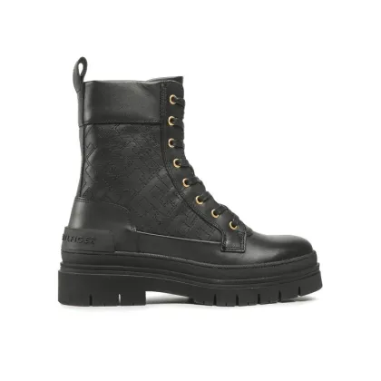Zdjęcie Tommy Hilfiger Trapery Lace Up Zip Boot Monogram FW0FW06849 Czarny
