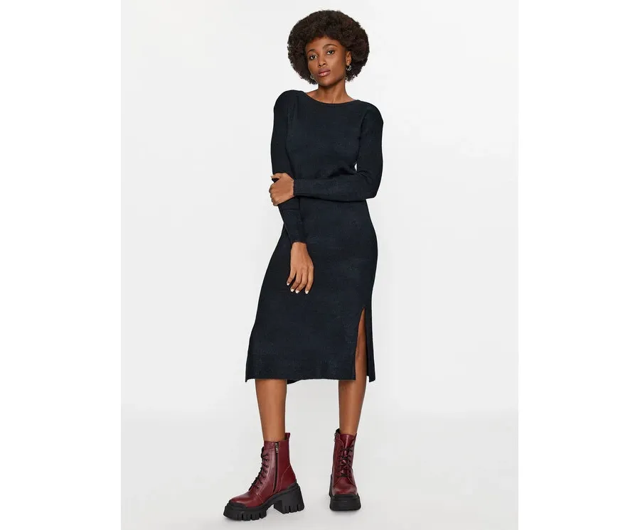 obrazek 1 Vero Moda Sukienka dzianinowa 10291689 Czarny Relaxed Fit